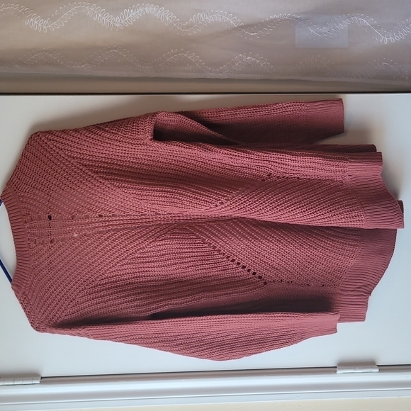 Moral Fiber Boho Cardigan Size Medium Rose - Picture 2 of 7